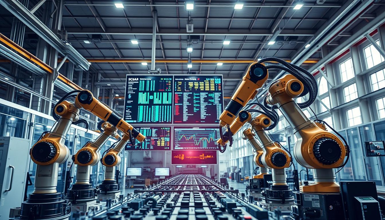 PLC, SCADA, HMI, Actuators, Industrial Robots, Automation Systems