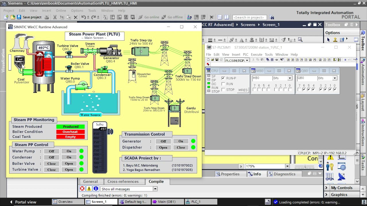 TIA Portal PLC Simulation with PLCSIM (S7-1500 and S7-1200)