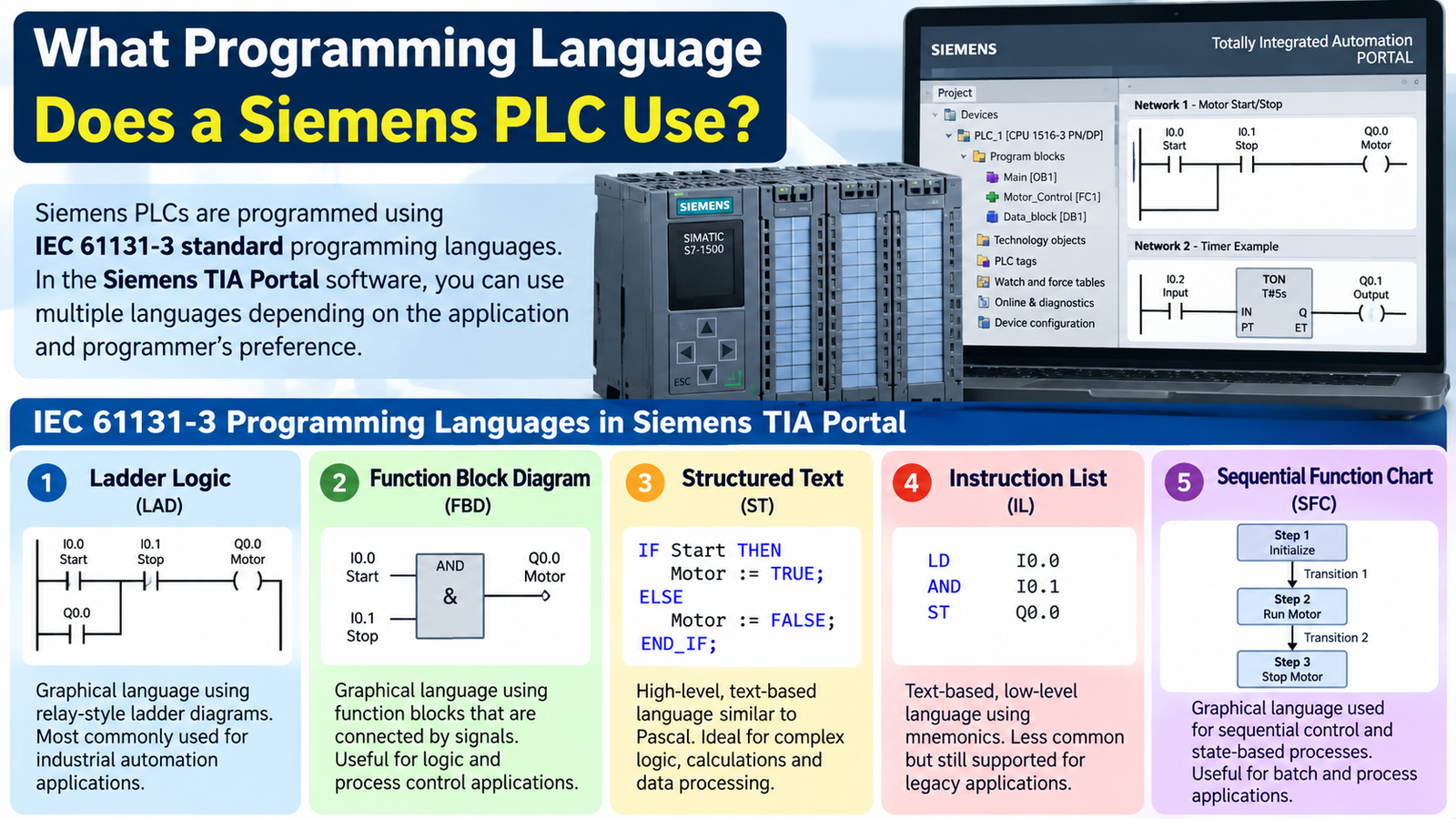 what programming language does siemens plc use